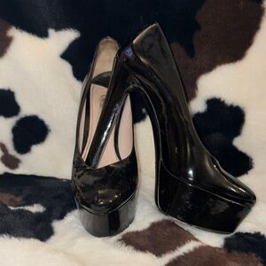 Miu Miu Glossy Black Platform Heels